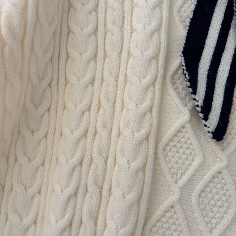Sailor collar cable knit sweater for women - Picture 3 of 5